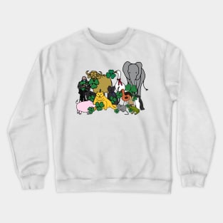 St Patricks Day Shamrock Animals and Bernie Sanders Crewneck Sweatshirt